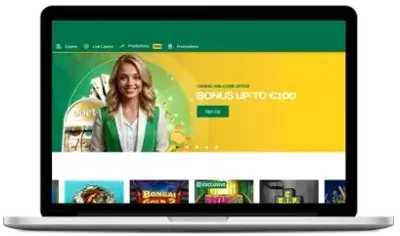 QBet casino lobby on a laptop