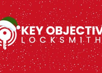 Festive banner image for Key Objective Locksmiths showcasing Christmas opening hours and 24/7 emergency locksmith services in Chichester